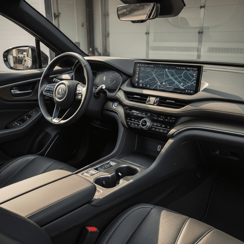 Acura ZDX charging at a DC fast charger along a highway, illustrating real-world road trip use