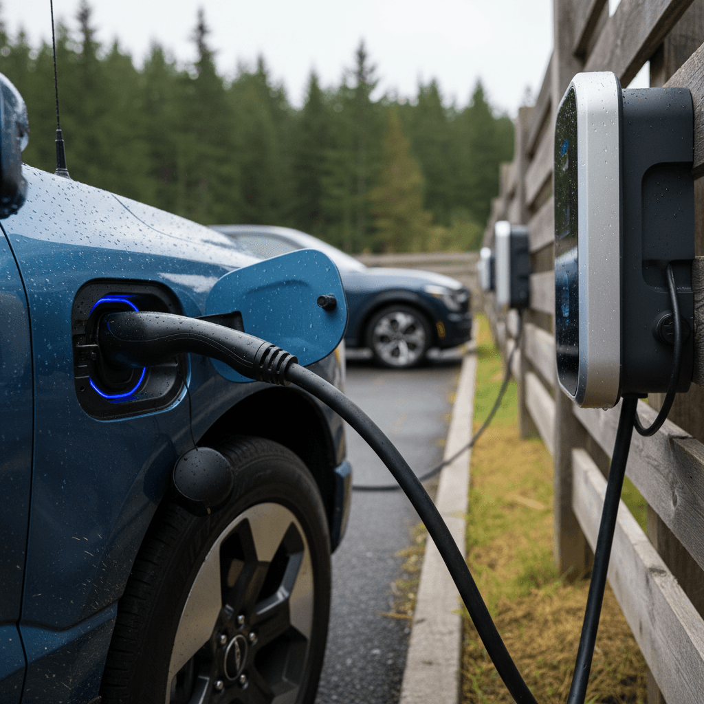 Underbody view of an electric vehicle’s battery pack integrated into the chassis