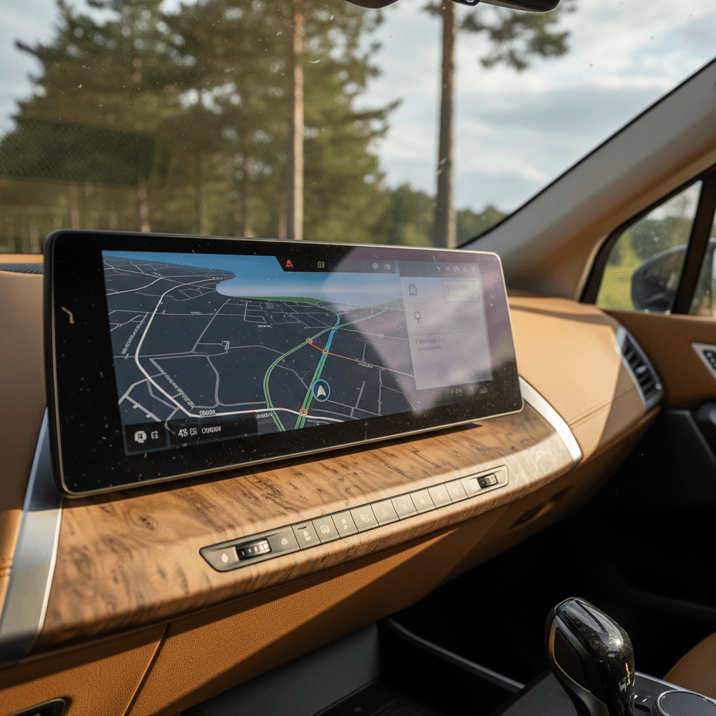 BMW iX interior focusing on digital driver display and infotainment screens