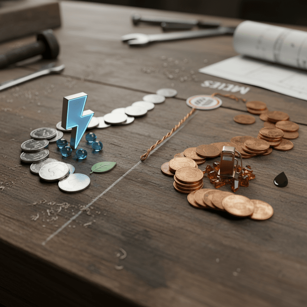 Infographic comparing the annual cost of a 10 mile commute in a gas car versus an electric vehicle using U.S. average fuel and electricity prices.