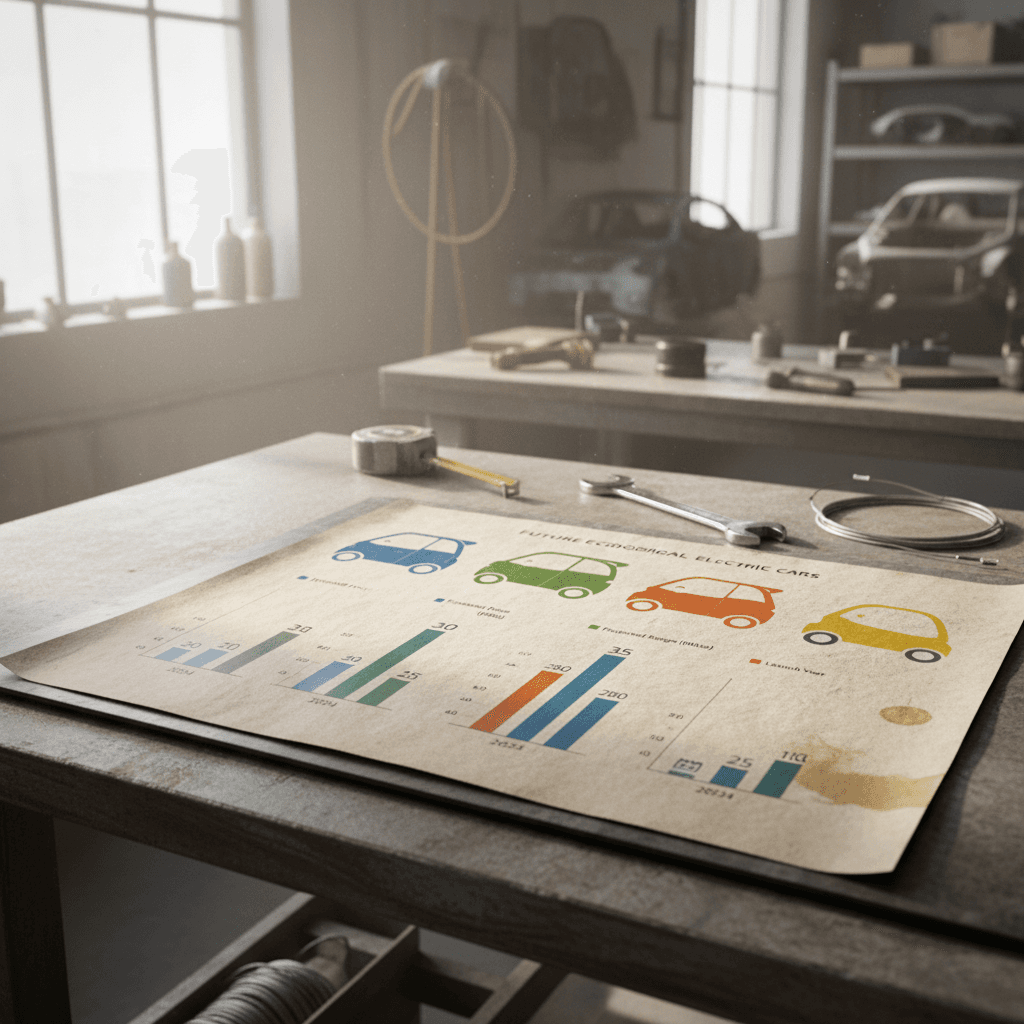 Comparison graphic of upcoming affordable EVs under and around $30,000 highlighting price and range for Nissan Leaf, Chevy Bolt, and Honda.