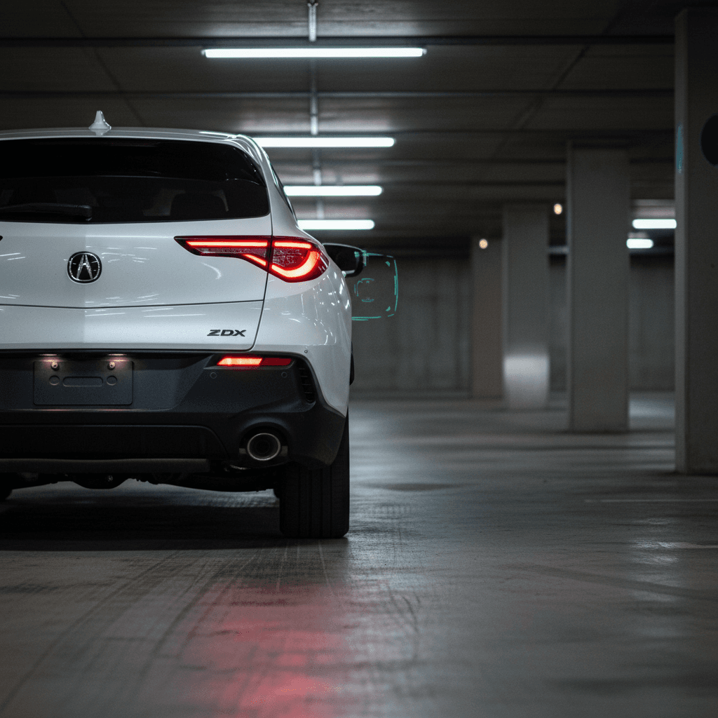 2025 Acura ZDX plugged into a DC fast charger at a public charging station
