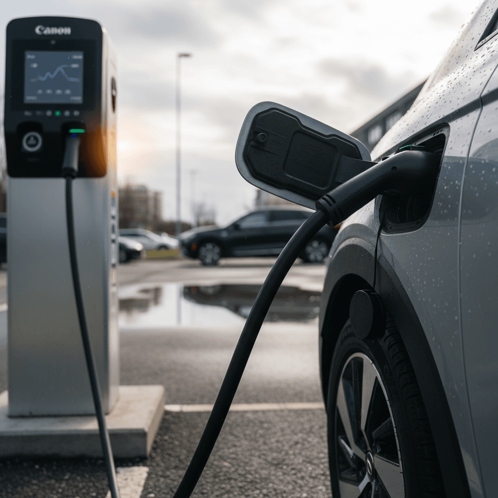 2025 Hyundai Ioniq 5 charging at a DC fast charging station