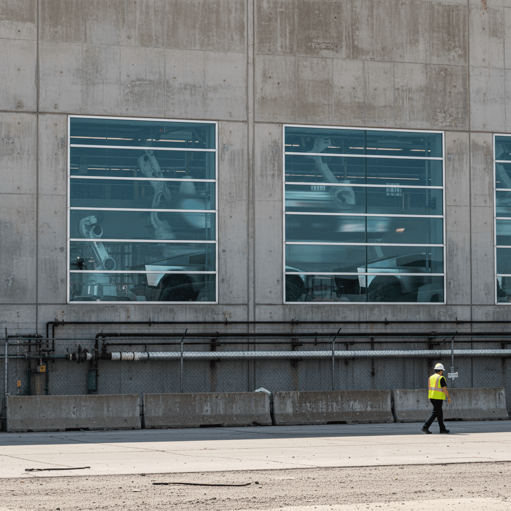 Aerial view of Tesla Gigafactory Texas near Austin, the company headquarters