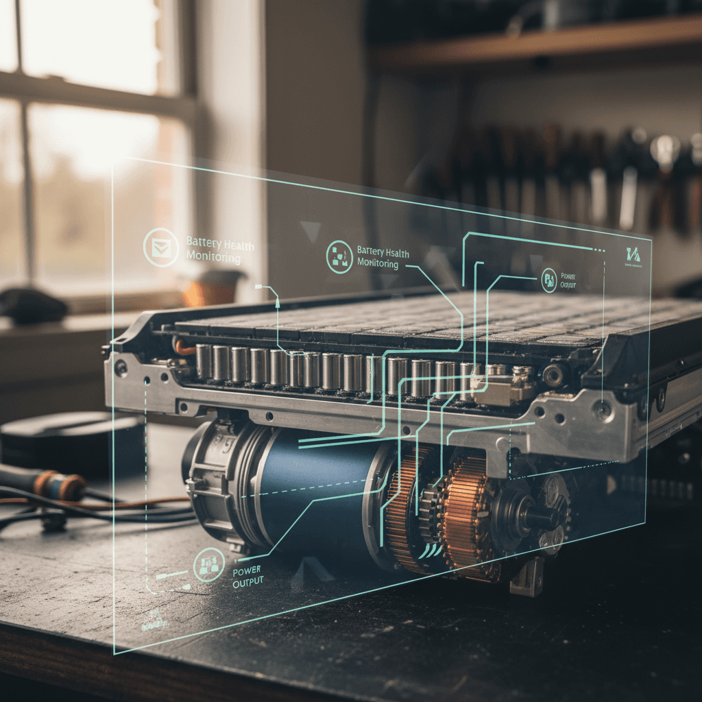 Illustrated view of a Tesla Model 3 battery pack and drive unit beneath the car
