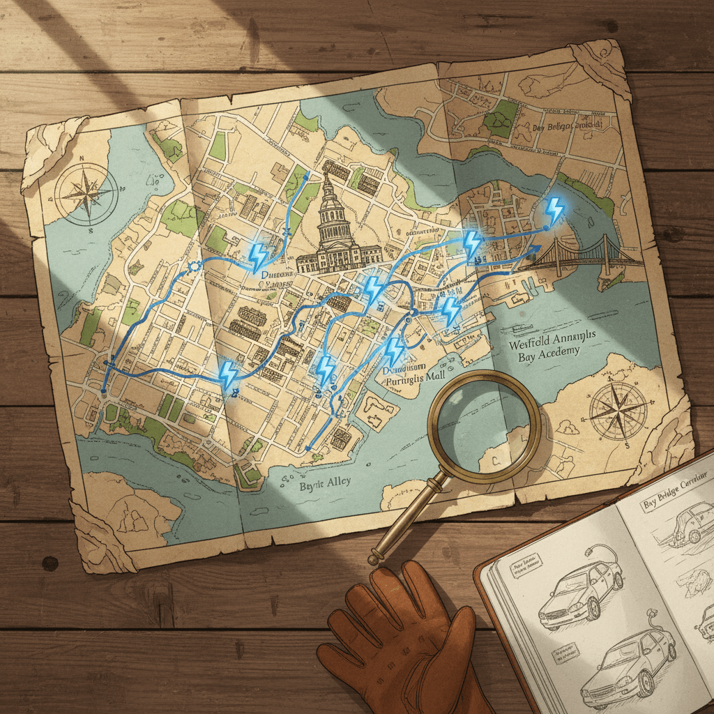 Illustrated map of Philadelphia showing clusters of Level 2 and DC fast charging stations across Center City, University City, and along major highways.