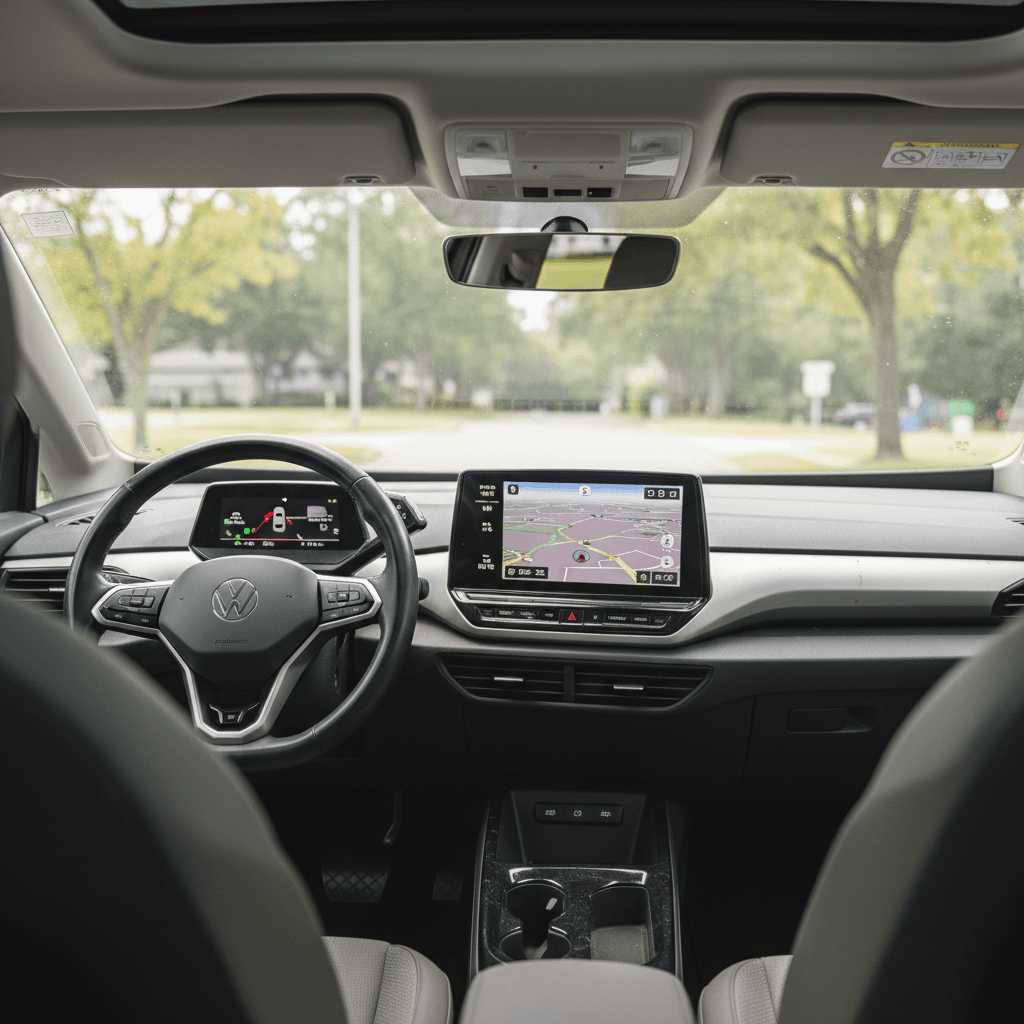 Volkswagen ID.4 electric SUV plugged into a public fast charging station