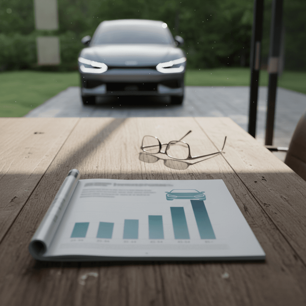 Illustrated comparison of Kia EV6 insurance costs for teen, middle‑aged, and senior drivers