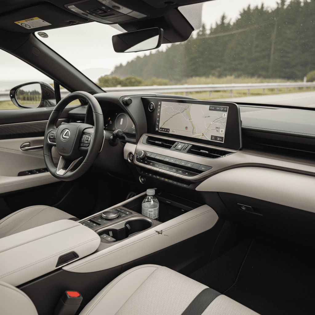 Lexus RZ charging at a home wallbox with cable plugged into the port