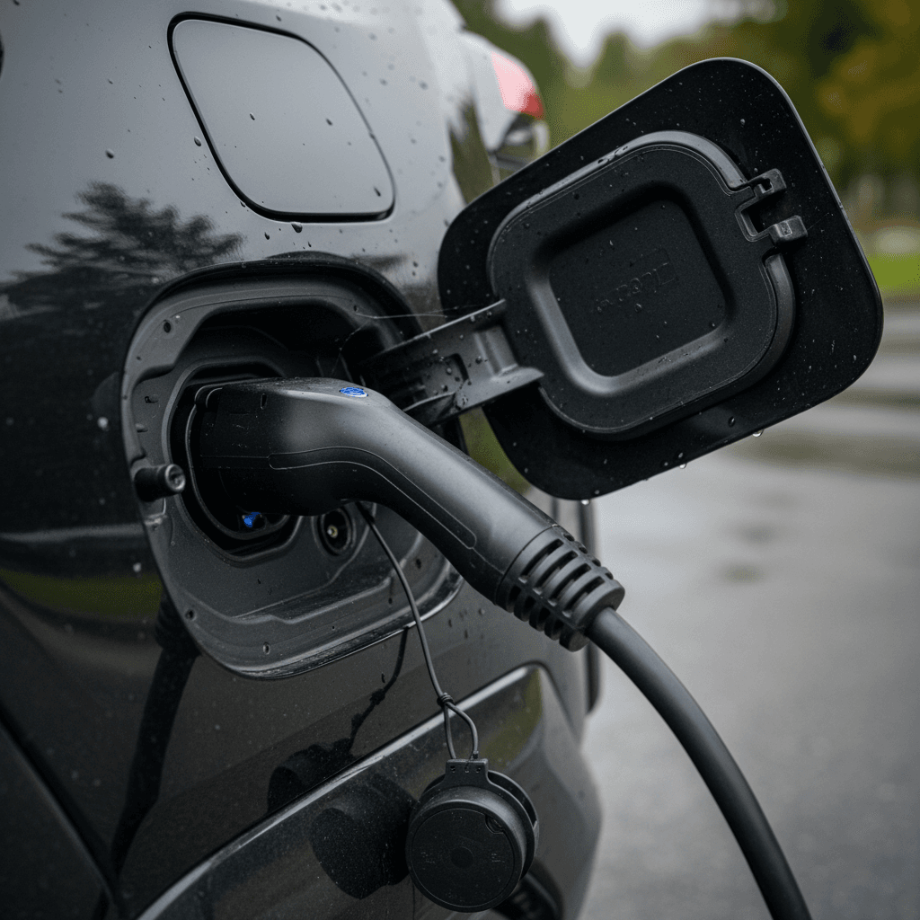 Toyota RAV4 Plug-in Hybrid parked at a public charging station