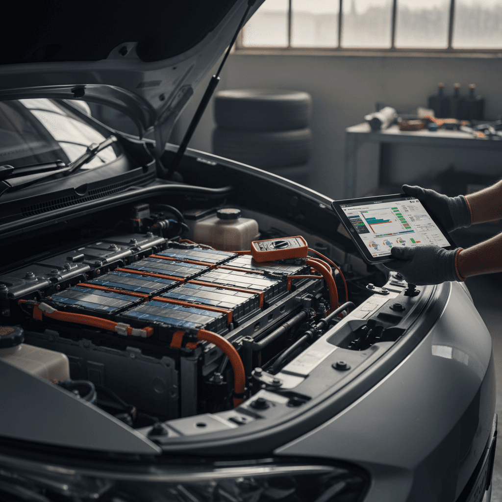 Shopper browsing an electric vehicle website on a laptop