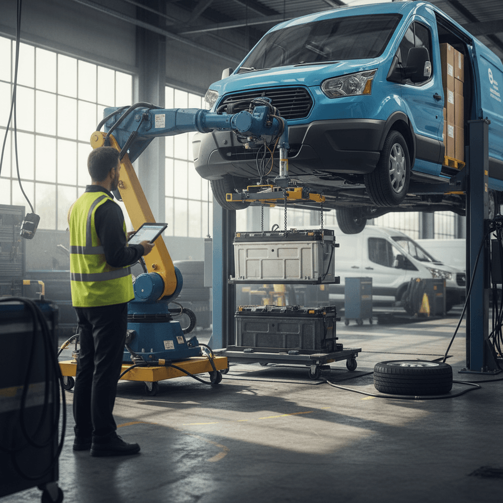 High-voltage EV battery pack mounted under a vehicle chassis