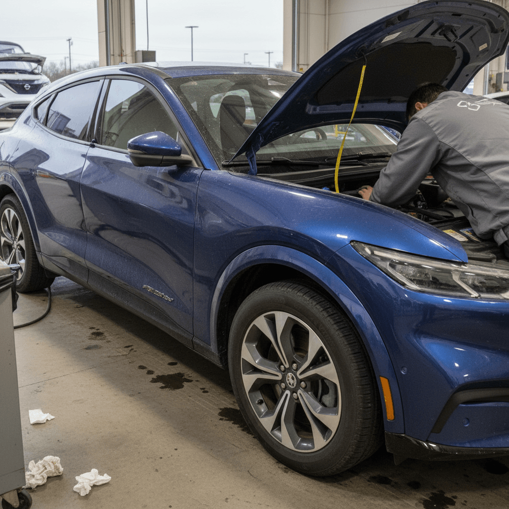 Side by side interiors of Tesla Model Y and Chevy Blazer EV showing contrasting dash layouts and center screens