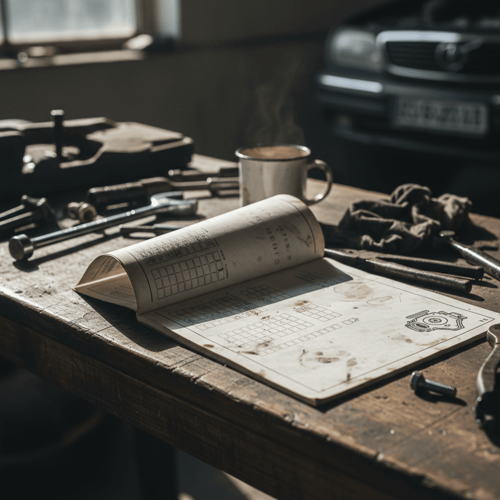 Mechanic checking engine oil level on a Nissan crossover during a routine service visit