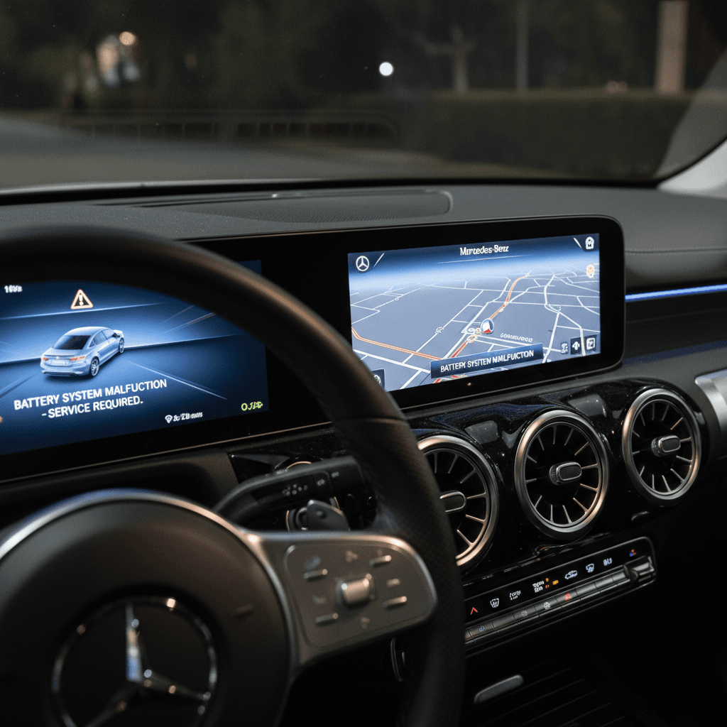 Close view of a 2023 Mercedes EQB plugged into a public fast charger showing charge status on the rear quarter