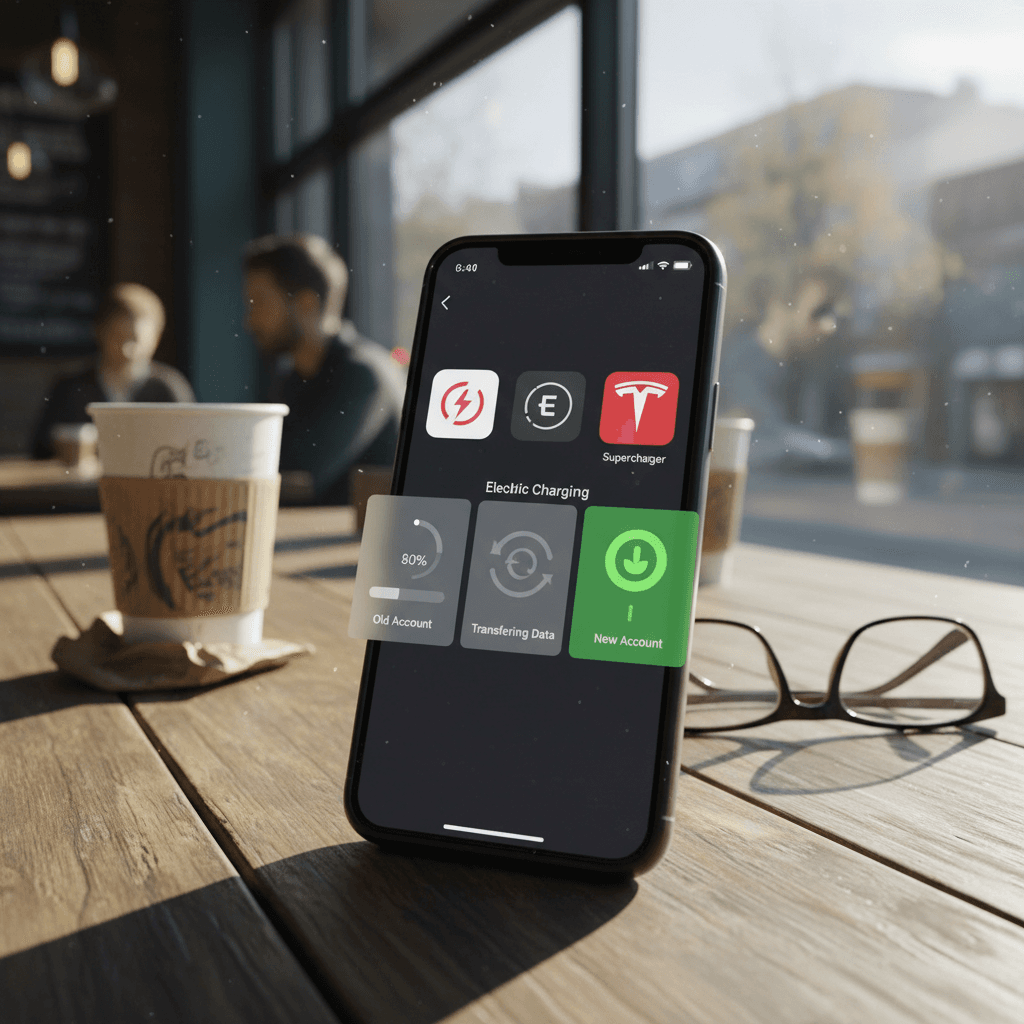 Smartphone showing multiple EV charging apps used to manage home and public charging for an electric vehicle