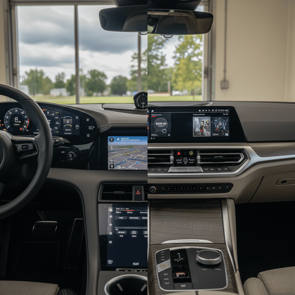 Comparison of Hyundai IONIQ 5 and Kia EV6 interiors, highlighting space, seating, and screens