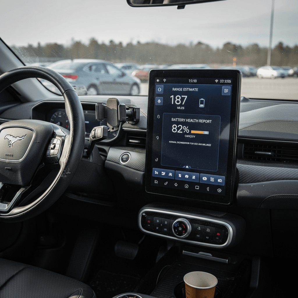 Hyundai IONIQ 5 and Ford Mustang Mach‑E charging side by side at a public fast charging station
