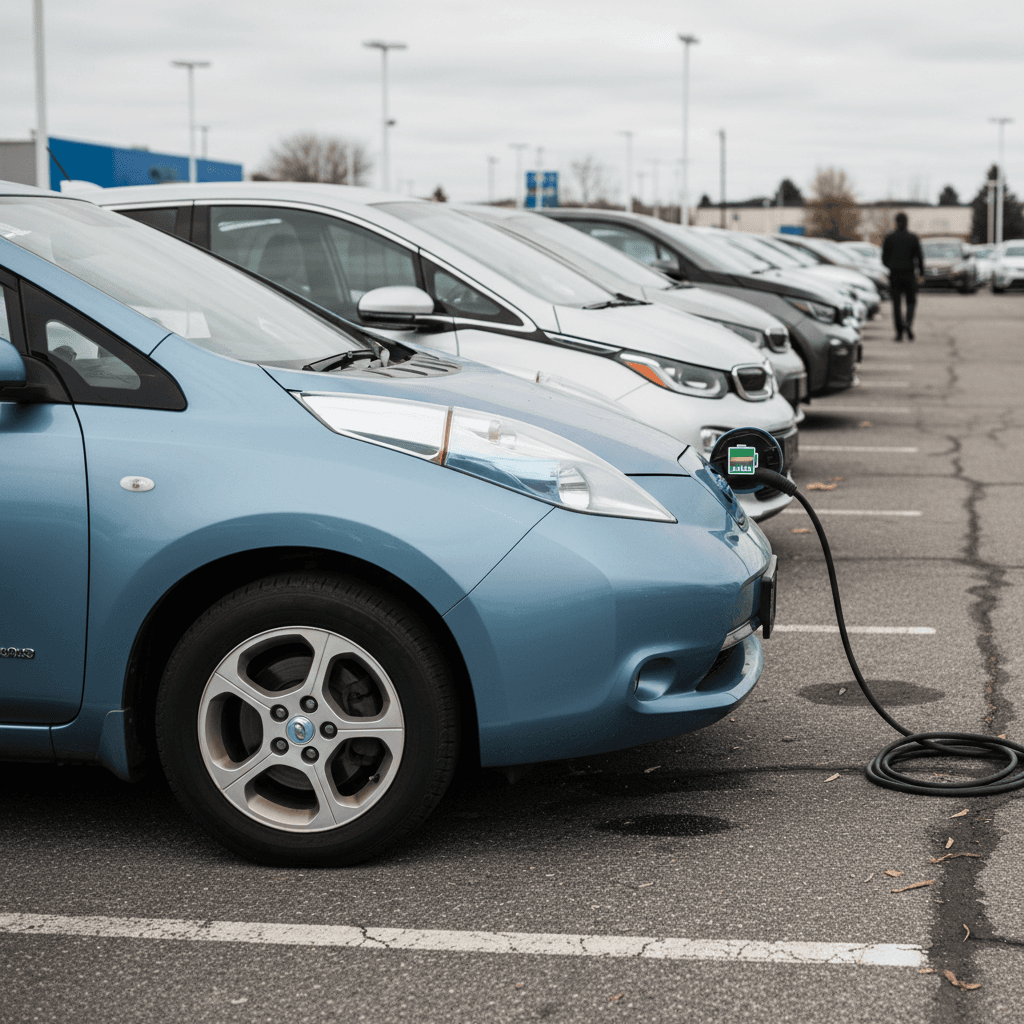 Electric vehicle dashboard displaying battery range and state of charge