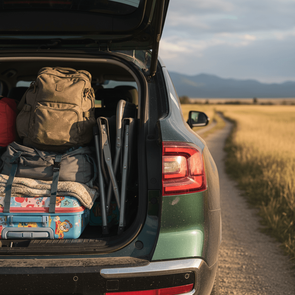 Electric SUV plugged into a home wall charger in a modern garage