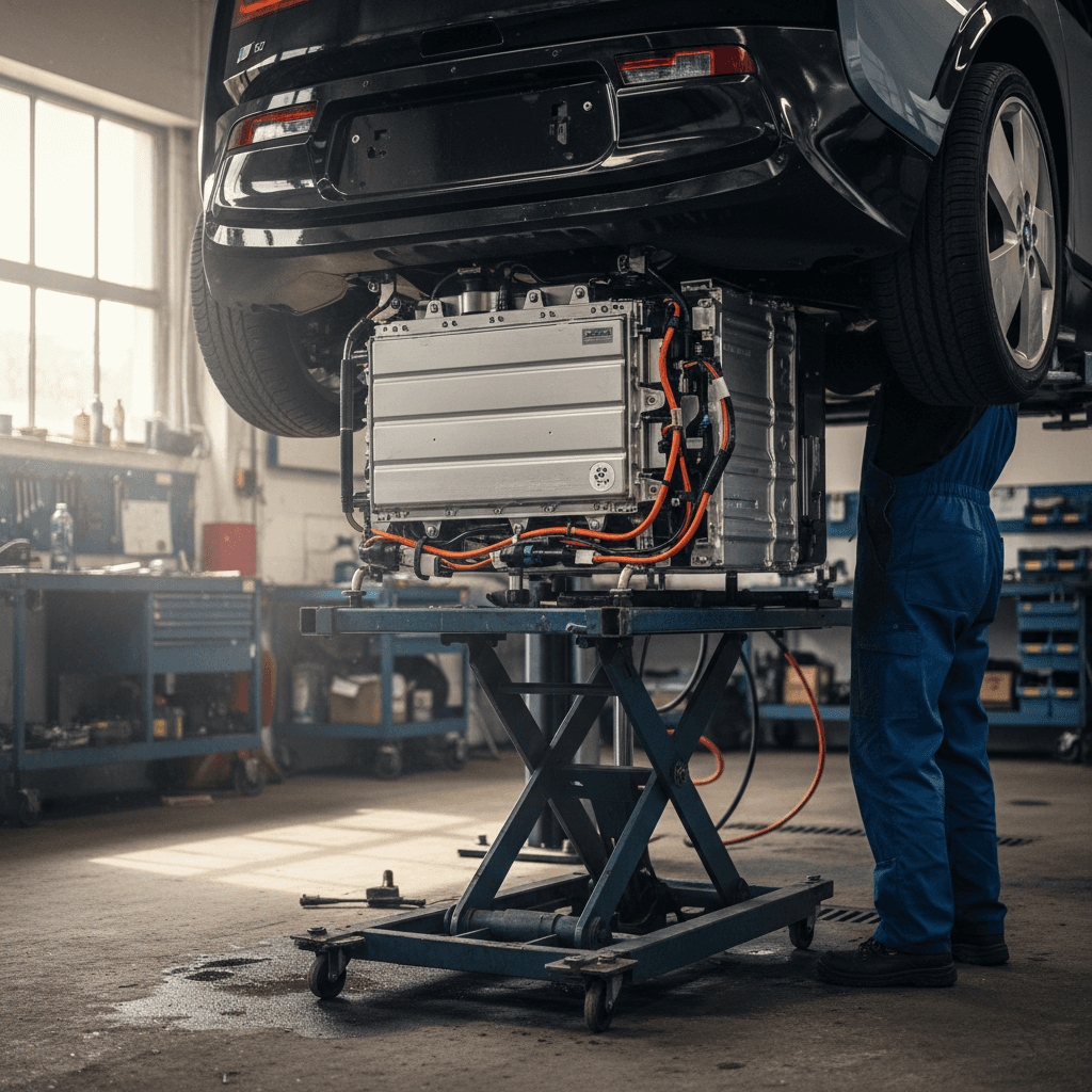 Underfloor EV battery pack integrated into a vehicle chassis