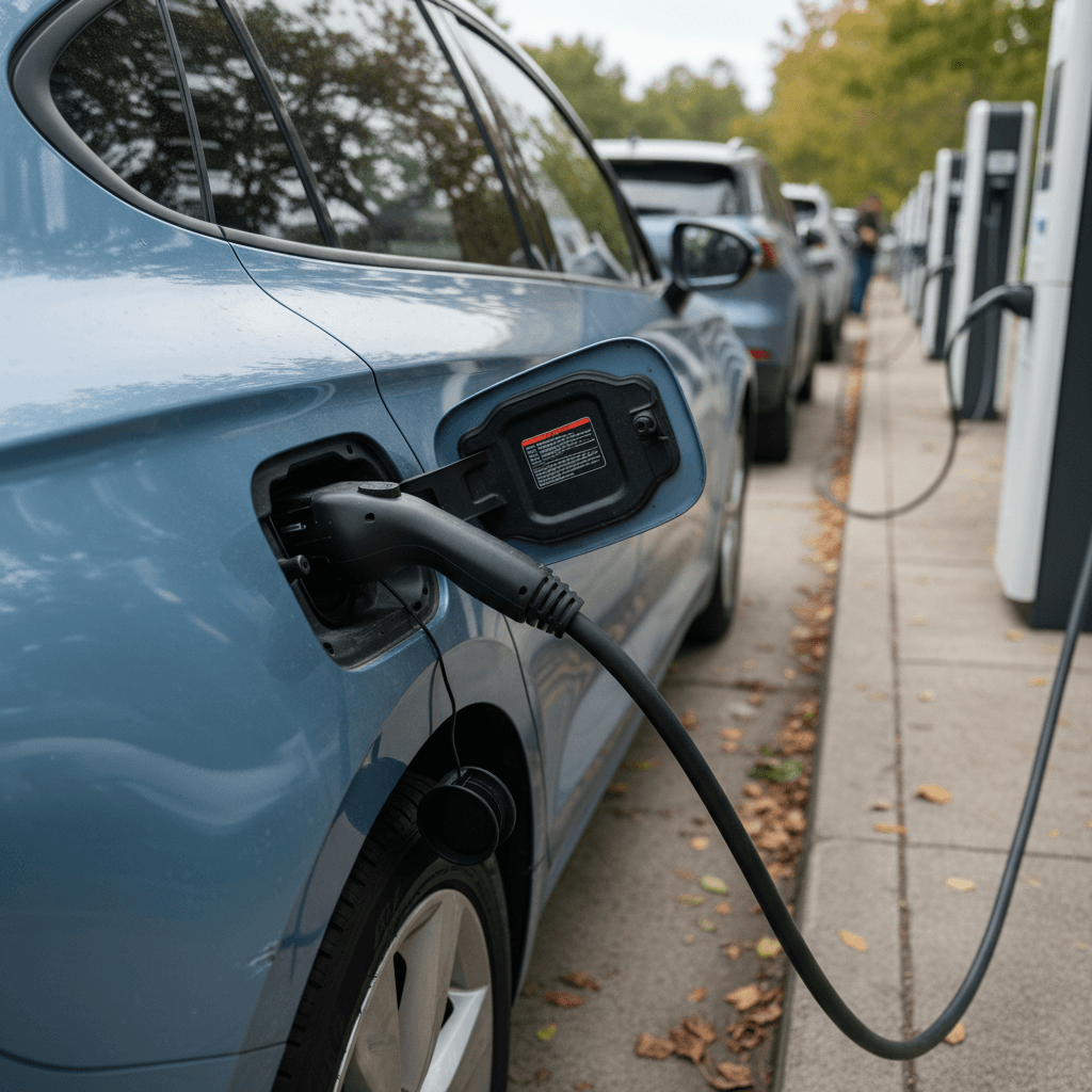 Technicians assembling battery packs for electric cars in a modern factory