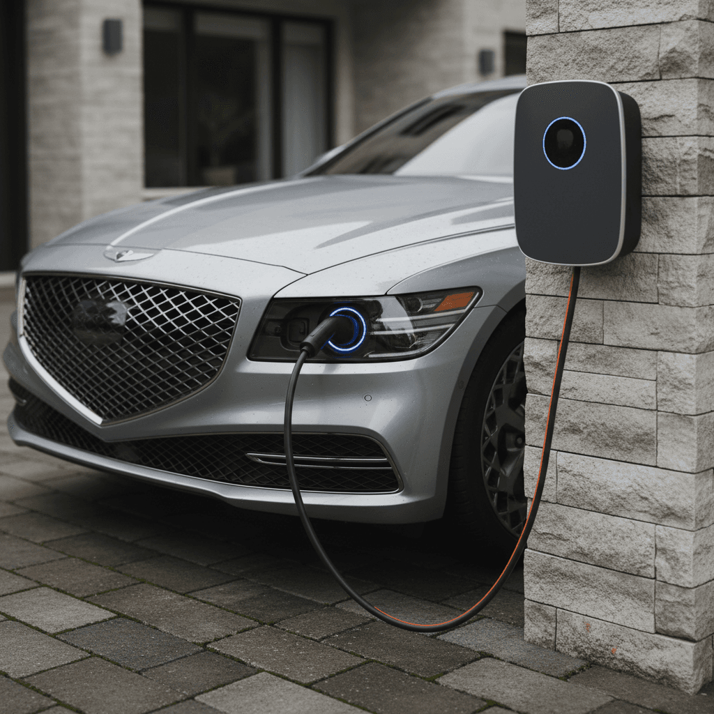 Row of used Audi e-tron GT models parked at a dealership lot