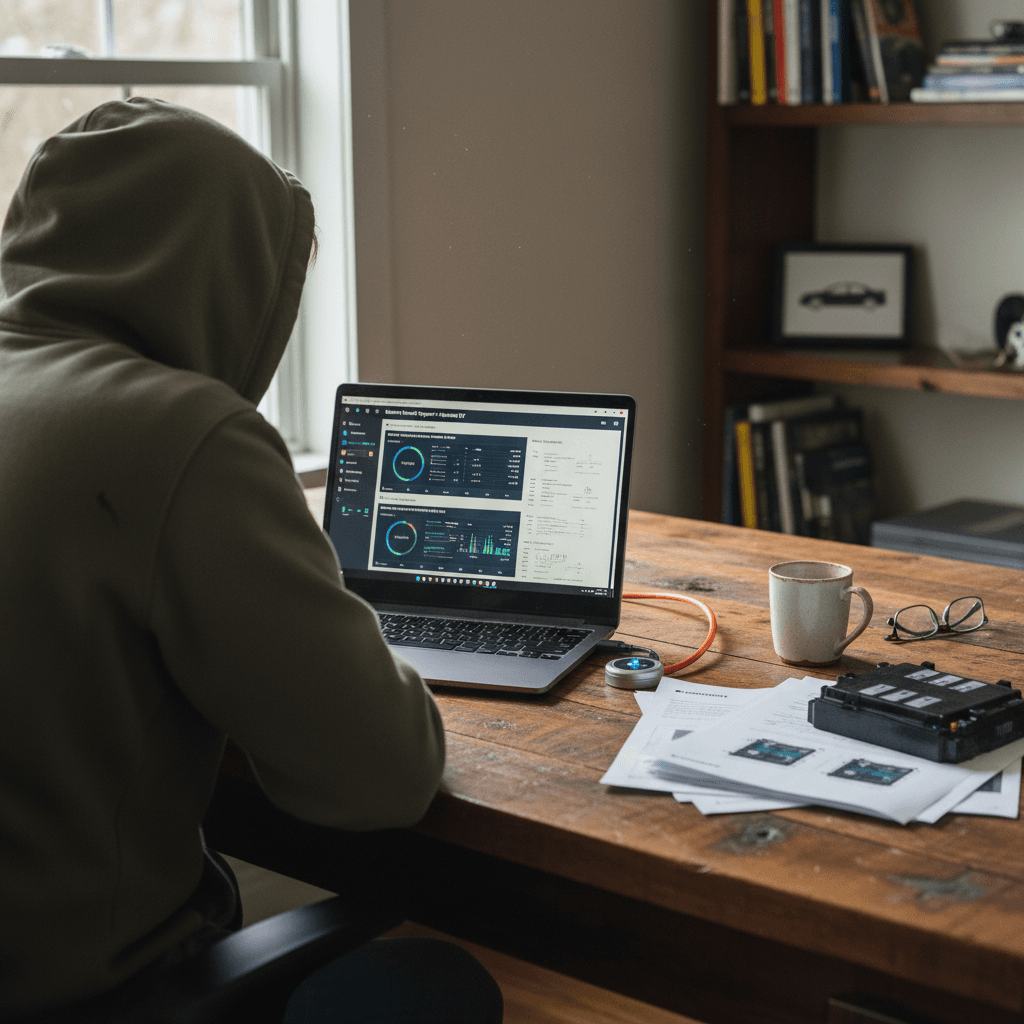 Owner reviewing battery health and charging data for a Chevrolet Blazer EV before selling the vehicle