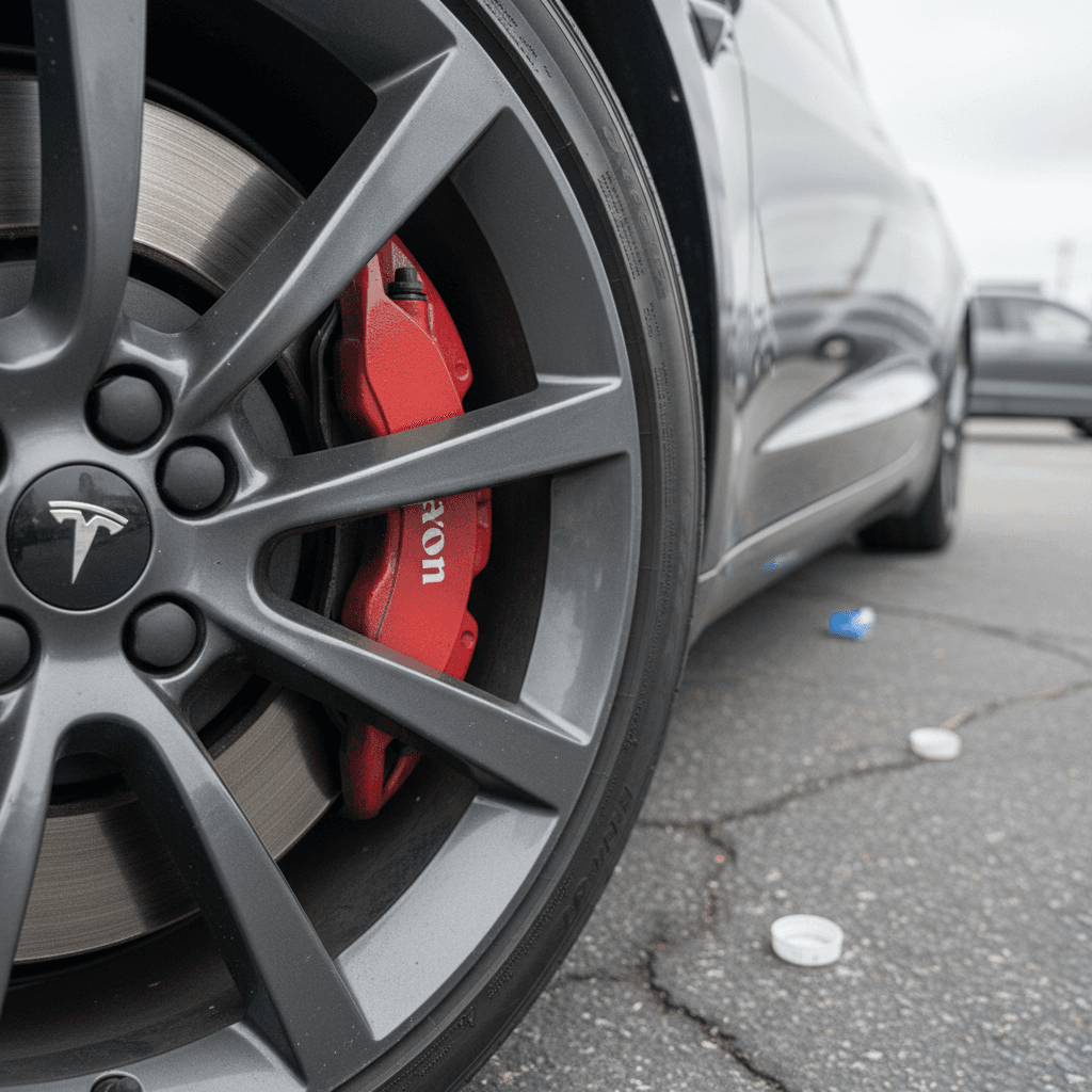 Row of used electric vehicles lined up at a dealership lot