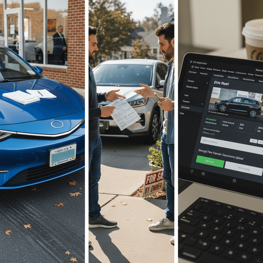 Seller weighing options between dealer lot, private buyer, and online EV marketplace when selling a used car in Georgia