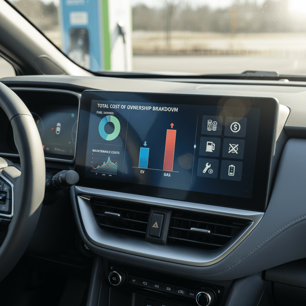 Infographic showing Subaru Solterra 5-year cost of ownership split into purchase, charging, maintenance, insurance, and depreciation