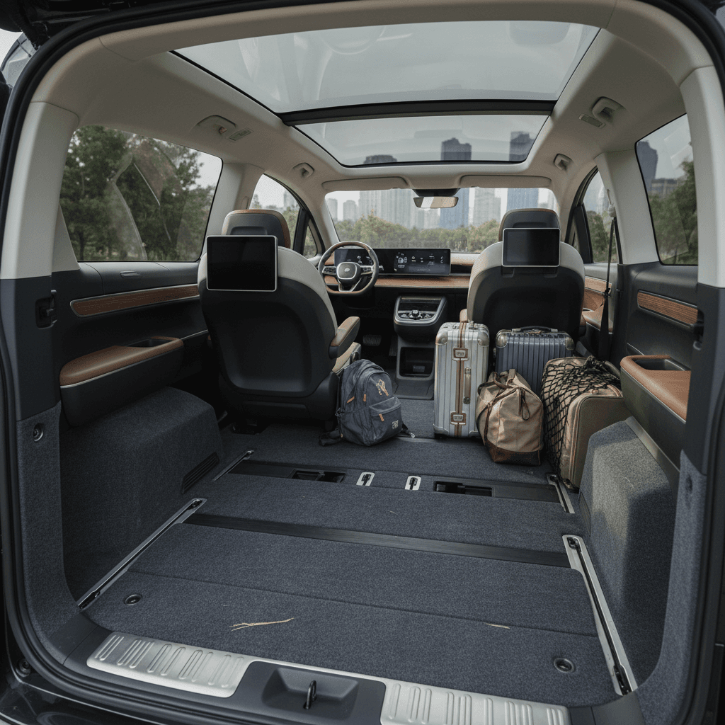 Volkswagen ID.Buzz electric minivan parked at a curb with all three rows of seats and sliding door visible