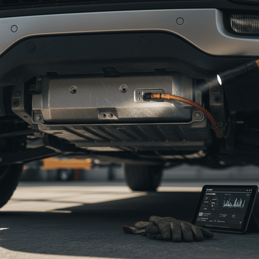 Rivian R1T digital instrument cluster showing battery state of charge and estimated range