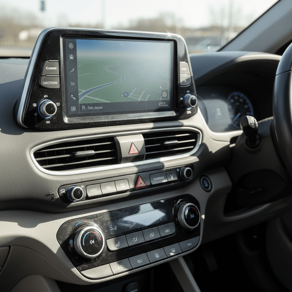 Technician checking high‑voltage battery system on an electric vehicle in a service bay