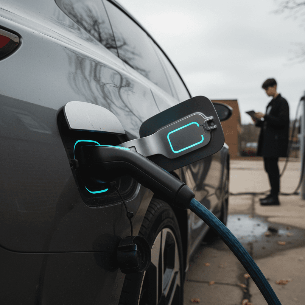 Modern showroom with several new brand electric cars on display under bright lights