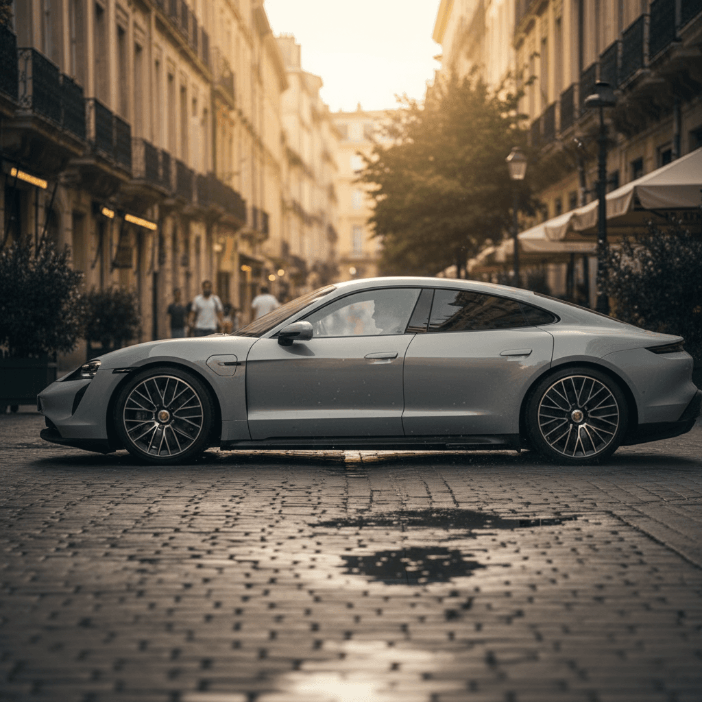 Cockpit of the 2026 Porsche Macan EV showing digital driver display, central touchscreen and ambient lighting