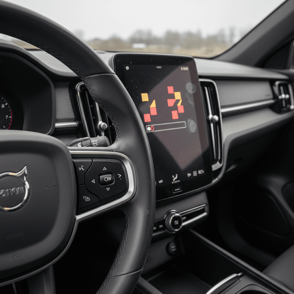 Infotainment screen of a 2023 Polestar 2 showing Google-based interface and navigation