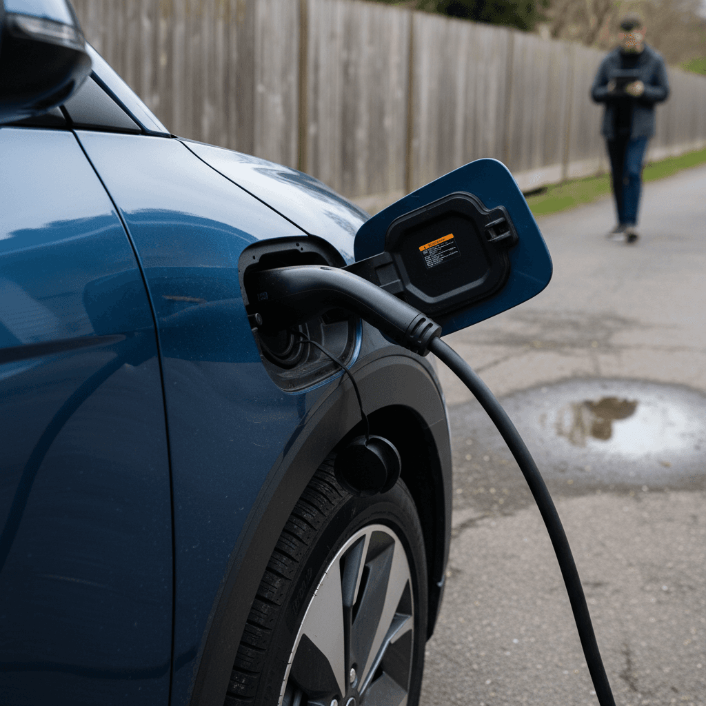 Family loading luggage into the rear of an SUV before a winter road trip