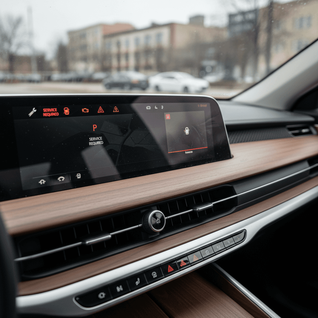 Lucid Air cockpit showing the main digital display and center screen that are subject to several software and display-related recalls.