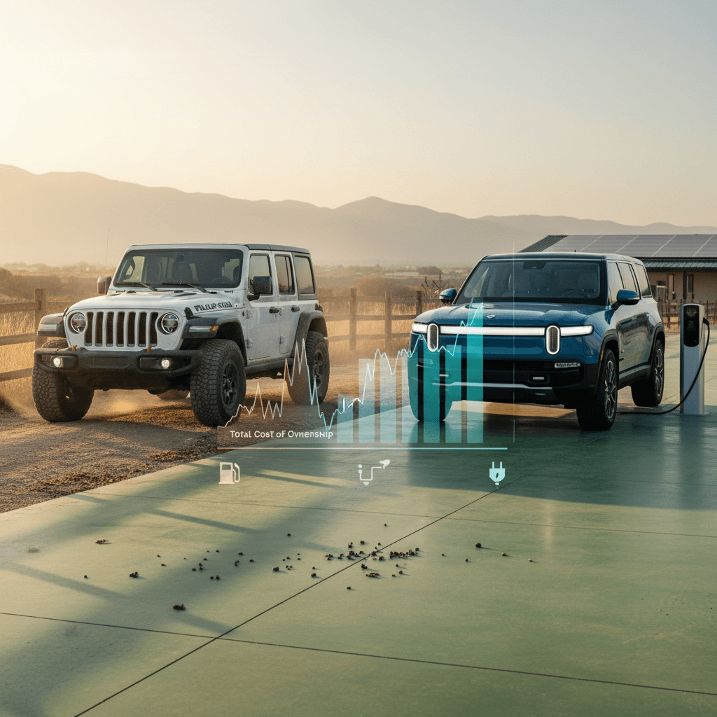 Jeep Wrangler vs. Rivian R1S: Total Cost of Ownership Comparison