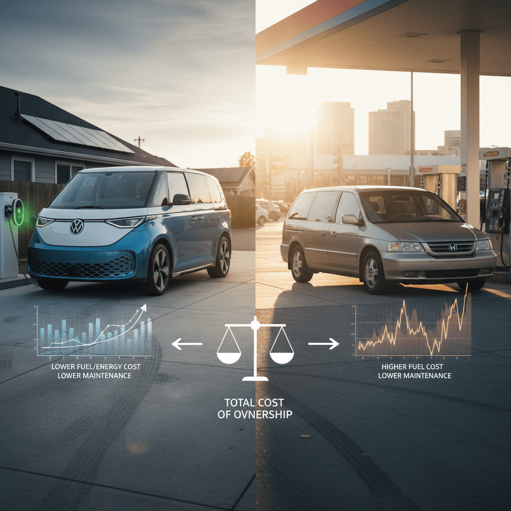 Volkswagen ID. Buzz Total Cost vs. Gas Minivan: What You’ll Really Pay