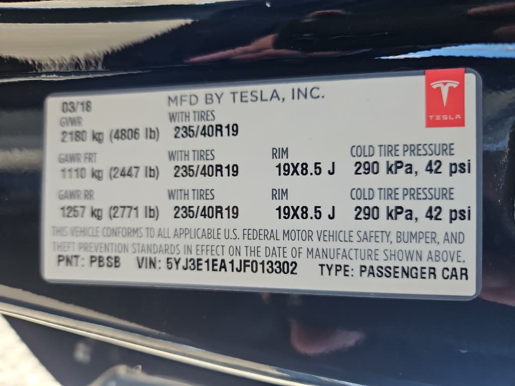 2018 Tesla Model 3 view 23