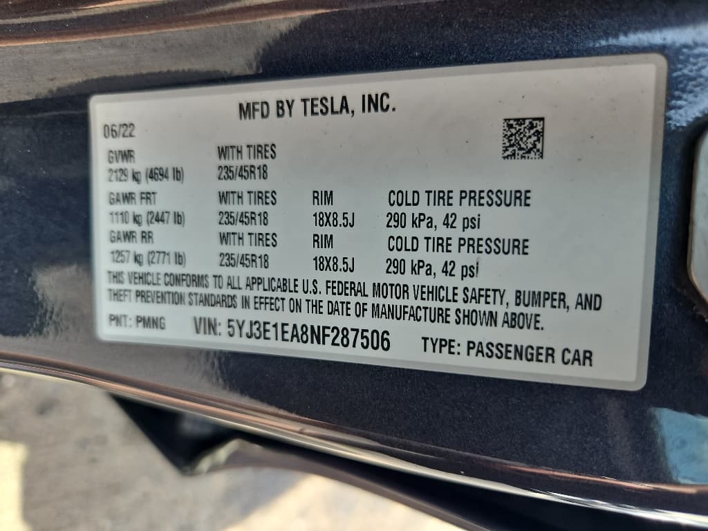 2022 Tesla Model 3 view 23