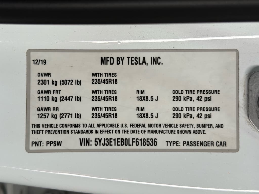 2020 Tesla Model 3 view 27