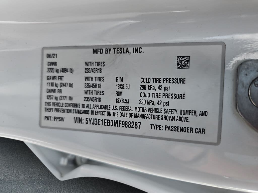 2021 Tesla Model 3 view 22