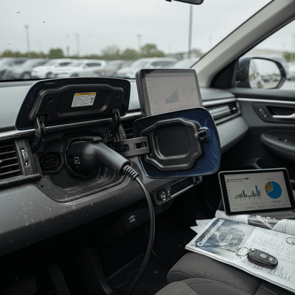 Honda Prologue electric SUV driving through a modern city street