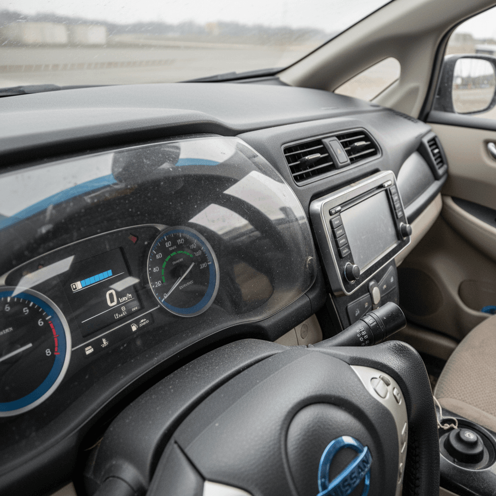 Interior of a VW ID.4 showing the digital dashboard and infotainment screen