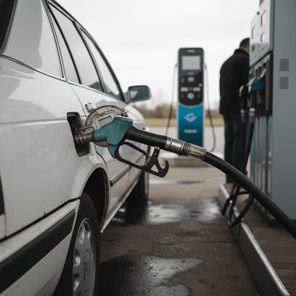 Modern electric vehicles fast charging at a public station in a city setting