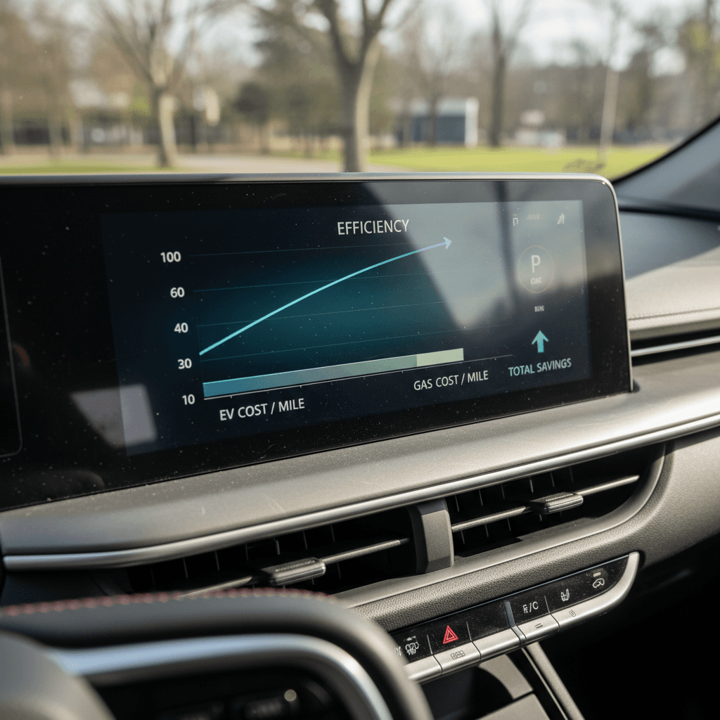 Cadillac Lyriq charging in a driveway, illustrating ownership costs over time