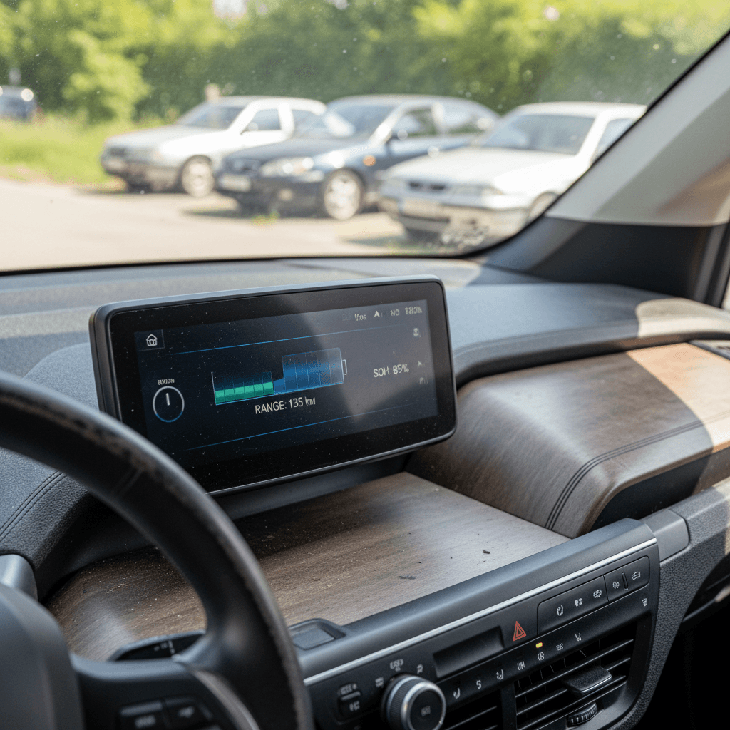 BMW i3 interior with modern dashboard and large infotainment screen